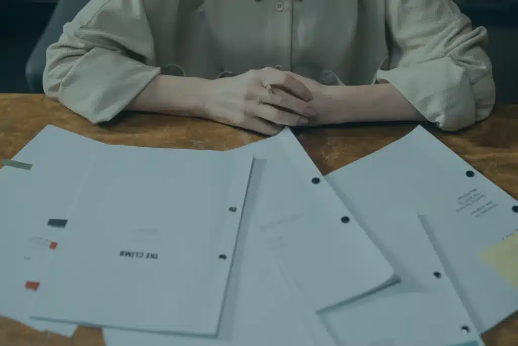 Abogado revisando los contratos comerciales de una empresa