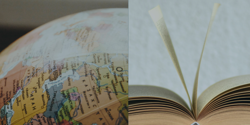 Imagen con un mapa y un libro que refleja la geografía y especialización legal